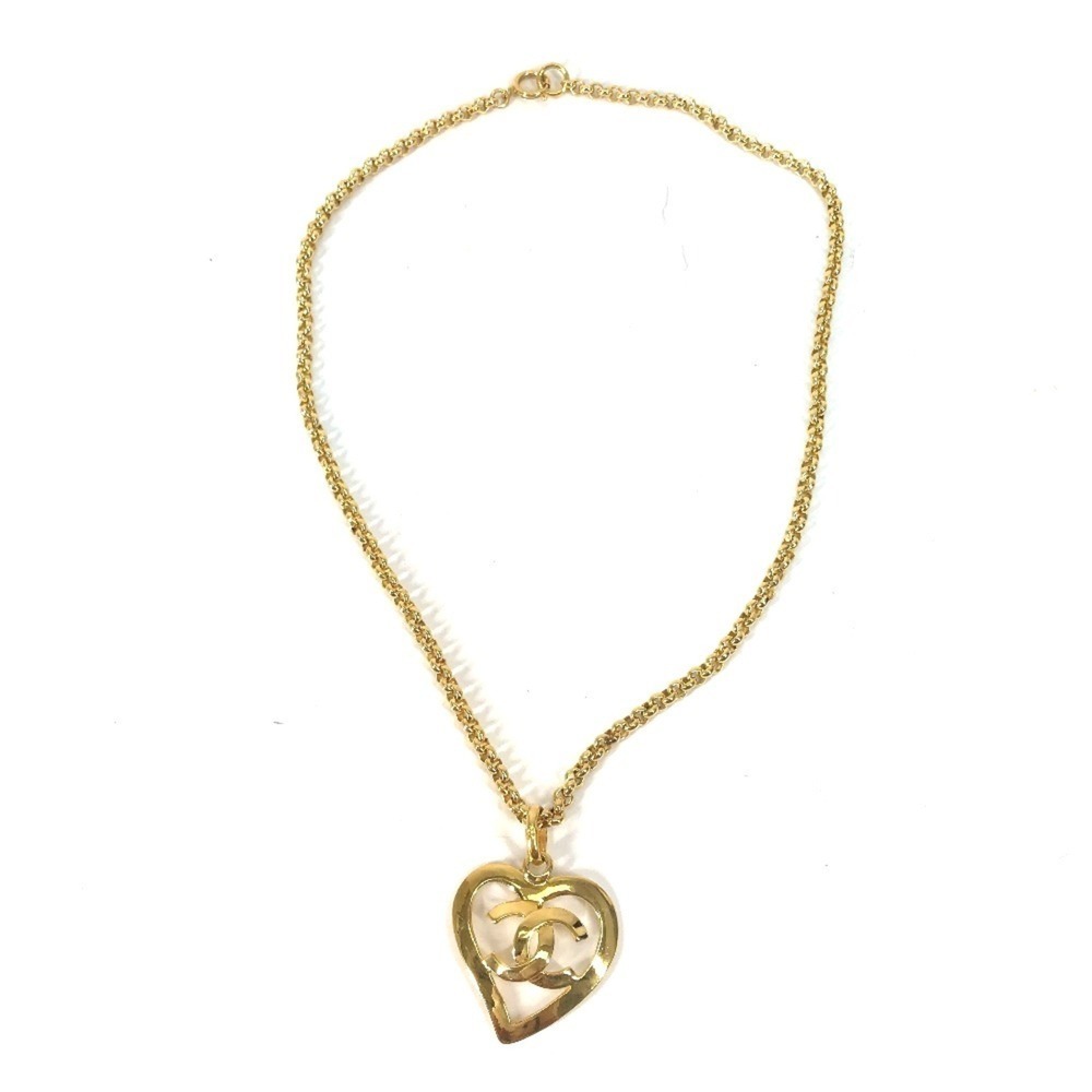 CHANEL Authentic Vintage Gold Logo Necklace